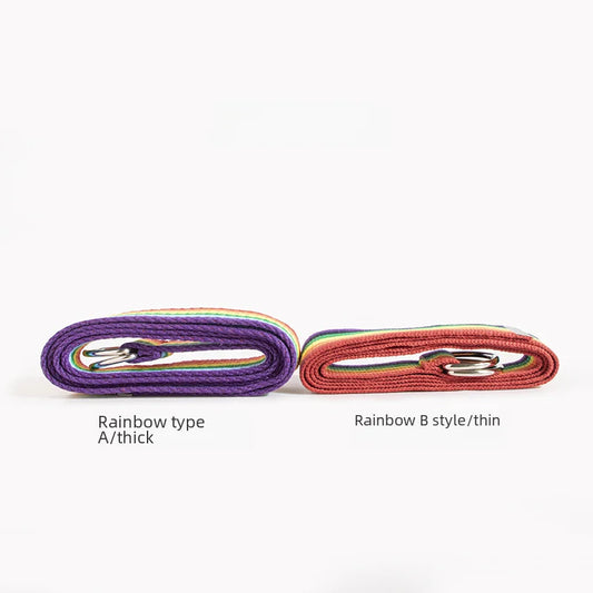 7-color Rainbow D-clip Women Ultra-long Casual Versatile Summer Waist Belt Fashionable Commuting Style Iron Buckle