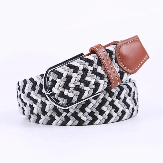 Women's Belt Fashion Casual Woven Elastic Belt Outdoor Sports Military Tactical Strap Climbing Work Belt Unisex Jeans Pants