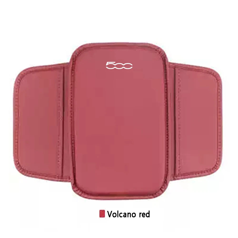 For Fiat 500 500C 500S 500X Abarth Car Accessories Center Console Arm Rest Protector Leather Car Armrest Box Pad Storage Pocket