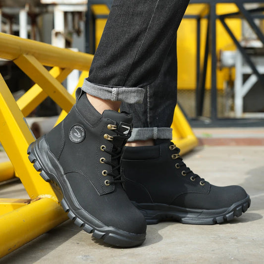 Steel Toe Shoes for Men Women Lightweight Anti-smash Steel Toe Sneakers Indestructible Work Boots Construction Safety Shoes