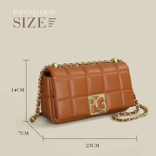 PG PATSY GARIS Bolso bandolera de lujo para mujer, diseño brillante, 2024, de cuero refinado y elegante, bolso de mano para banquetes.