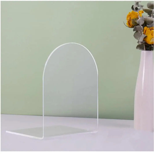 1Pcs Clear Acrylic Bookends Non-Skid Book End for School Library and Desktop Organizer, Acrylic Book Ends for Book Shelves