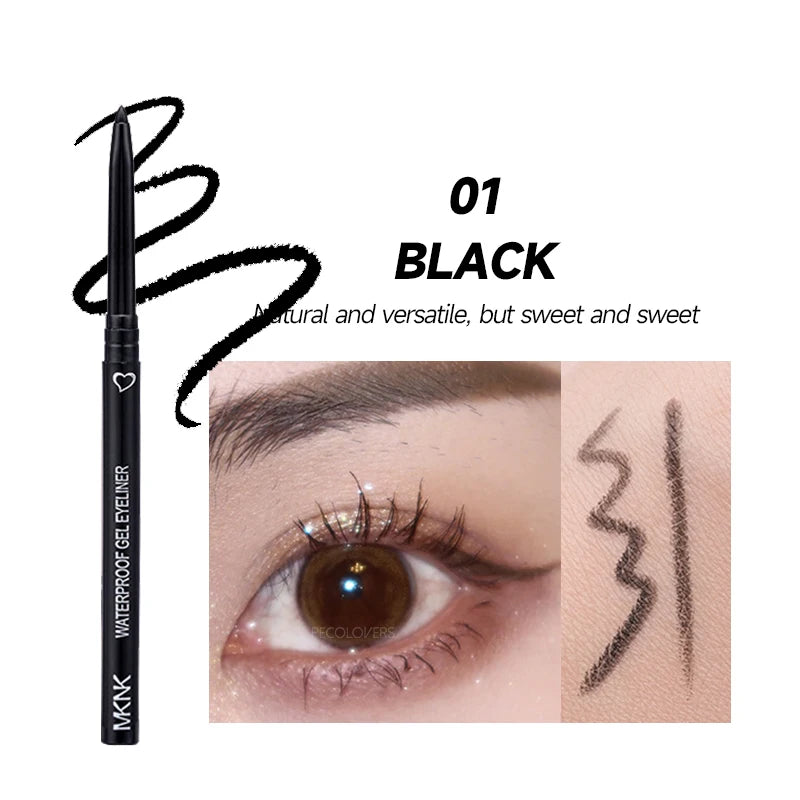 Delineador de ojos mate resistente al agua, de secado rápido, duradero, aplicación suave, perfecto para un maquillaje de ojos versátil, cosméticos de belleza.