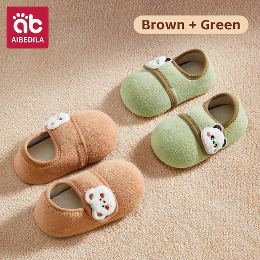 AIBEDILA Toddler Walking Shoes Warm Soft Baby Booties Infant Boys Girls Non-slip Floor Socks Baby Velcro Shoes Winter 0-4T