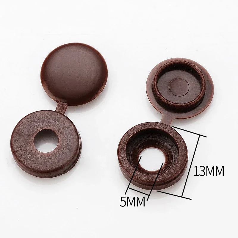 10/50/100Pcs Hinged Plastic Screw Cap Cover Nuts Fold Snap Protective Fixing Cap Button For Car Decorative Nuts Bolts Hardware
