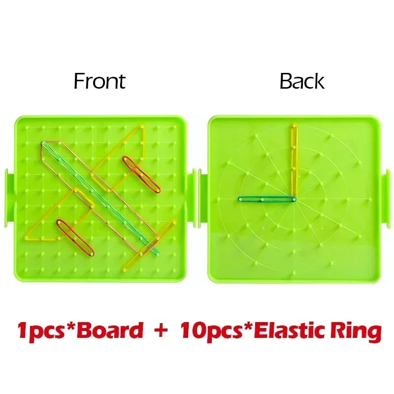 Montessori Baby Creative Toy Graphics Rubber Tie Nail Boards Childhood Geometry Education Preschool Kids Puzzle Game Toy 14cm