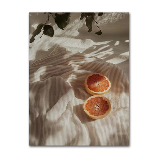Retro Mediterranean Greece Landscape Poster Canvas Painting Wall Art Pictures Home Decoration Italian Lemon Orange Olive Tree