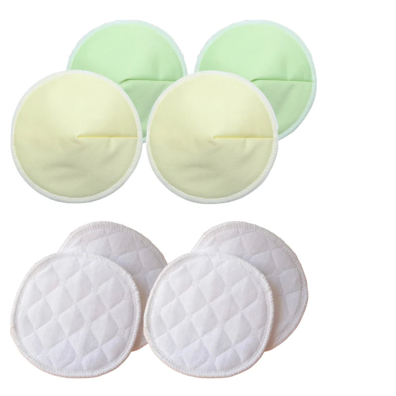 Discos absorbentes reutilizables para lactancia materna, 2 estilos, 4 pares, 3 capas, lavables, suaves, de fibra de bambú, accesorios para sujetador posparto.