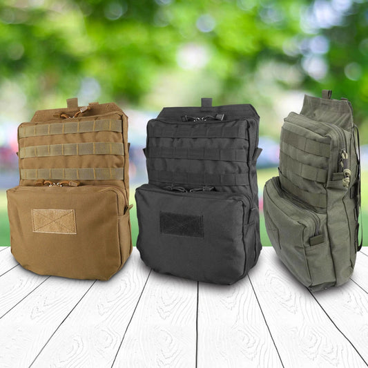 Bolsas para chaleco de caza, de nailon Oxford 1000D, con sistema de transporte de vejiga de agua, correas modulares para senderismo, camping, caza y mochilerismo.