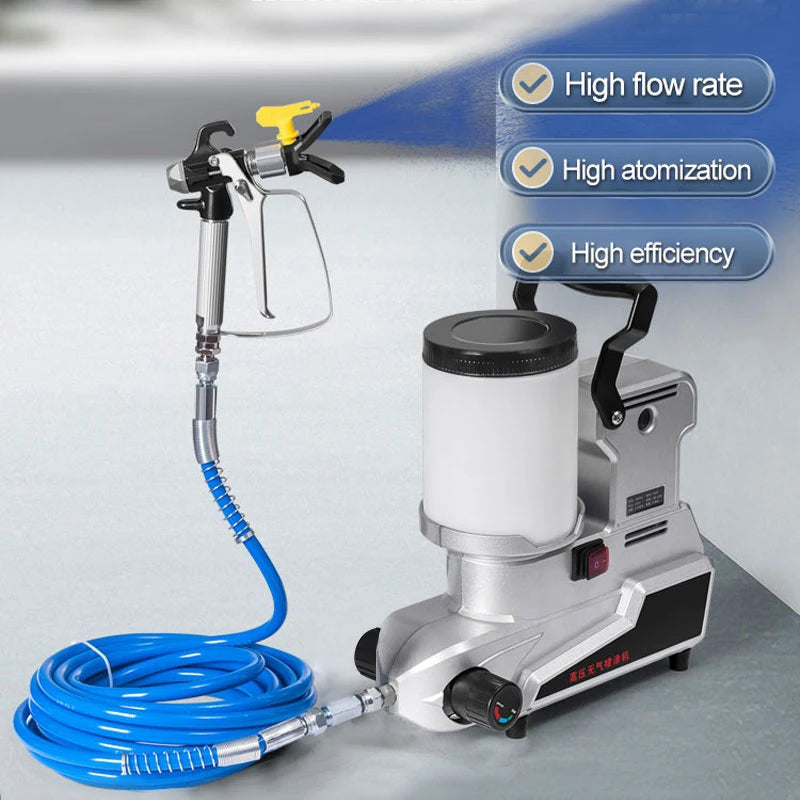 Nueva máquina pulverizadora de pintura sin aire multifuncional de 1200 W, pistola pulverizadora eléctrica portátil pequeña de 2 L, alta potencia para pintura doméstica.