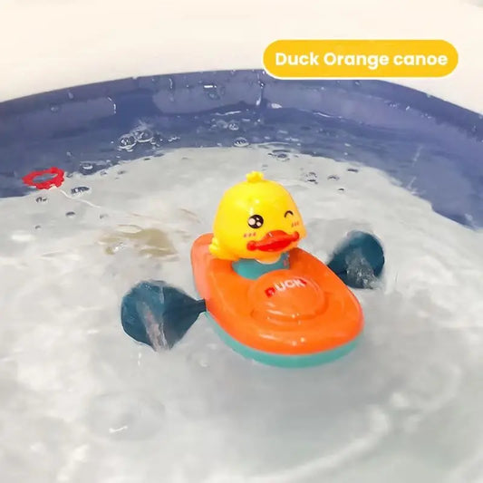1 Pc Little Yellow Duck Kayak Toy Swimming Pool Bathroom Toy Classic Water Toy Cute Bath Toys Cartoon Little Yellow Duck Boatin