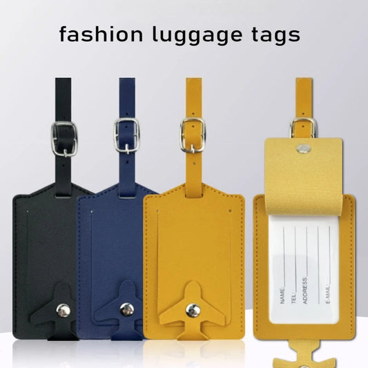 New Airplane Buckle Anti Lost Luggage Tags Thickened Flip Cover Luggage Tag Boarding Pass Suitcase Label Name ID Address Lable