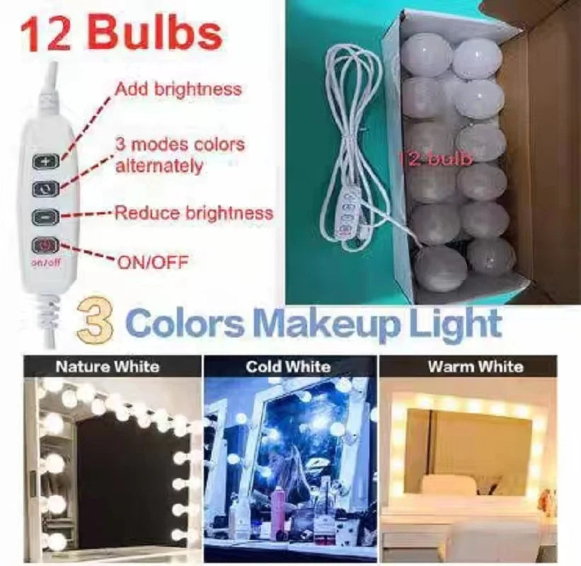 LED Light Paste Mirror Makeup Light Bulbs, Makeup Mirror Vanity Led 5v 2A Light Bulbs, Led Lamp USB Cosmetic Lighted Table,10pcs