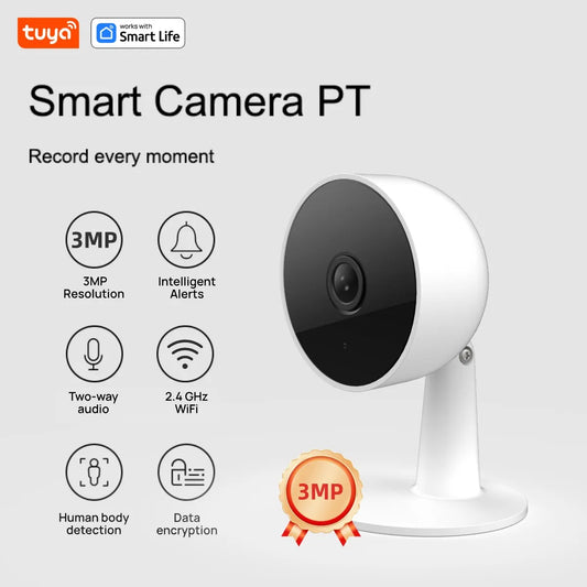 Tuya Smart 3MP HD Indoor Home Security Camera for Baby/Elder/Pet/Nanny,With Real-time APP Alert,2-Way Audio,Human body detection