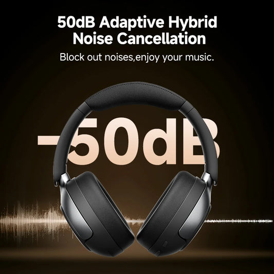 QCY H3 Pro ANC Wireless Bluetooth Headphone Hi-Res Spatial Audio Earphone with LDAC 50dB Active Noise Canceling Over Ear Headset