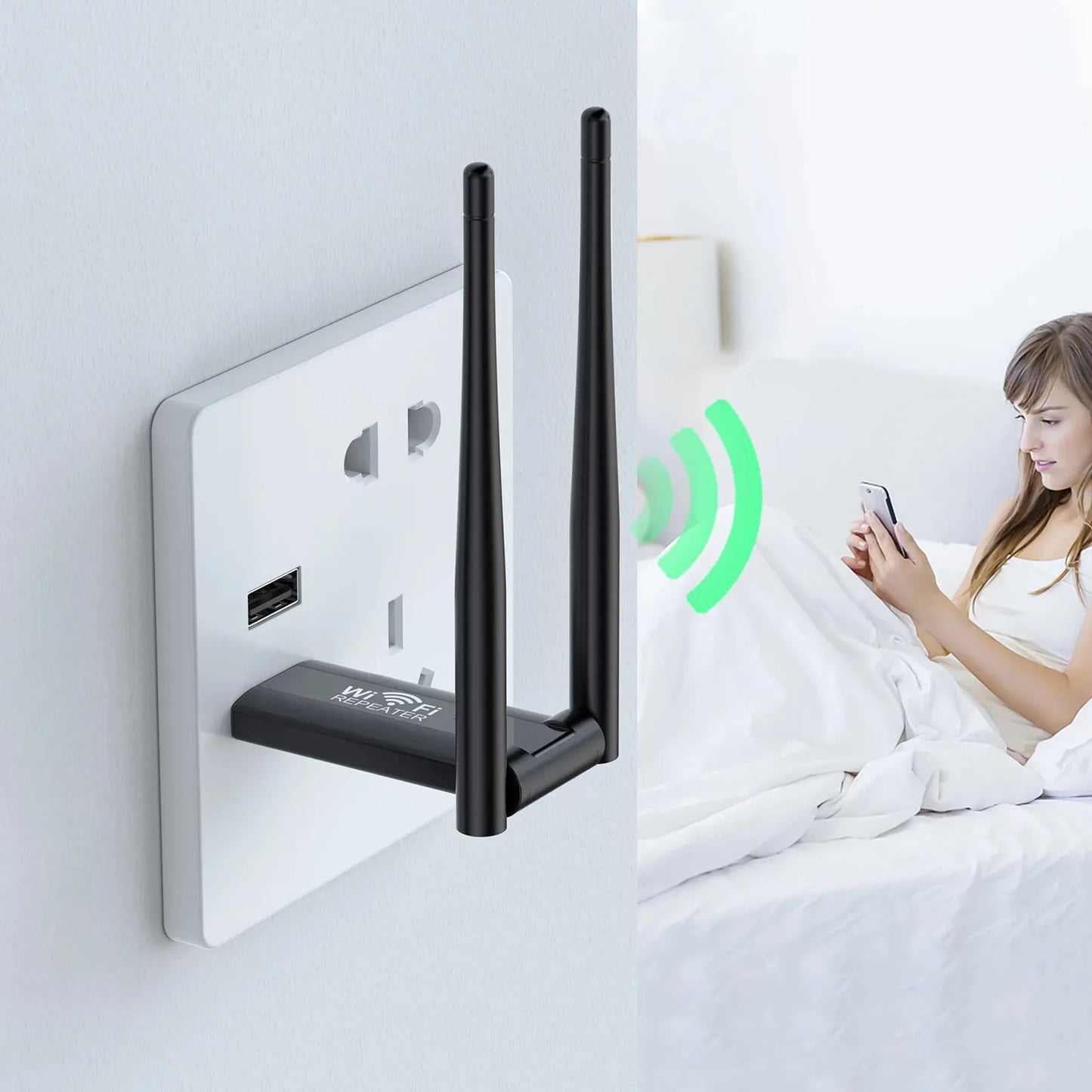 USB Wifi Repeater 300M Wi-Fi Signal Booster 2.4G Wireless Extender 2 Antenna Long Range Wi Fi Adapter For Desktop PC Laptop