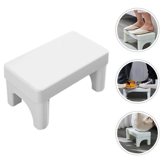 Taburete plegable para baño, 36 x 20 cm, color blanco