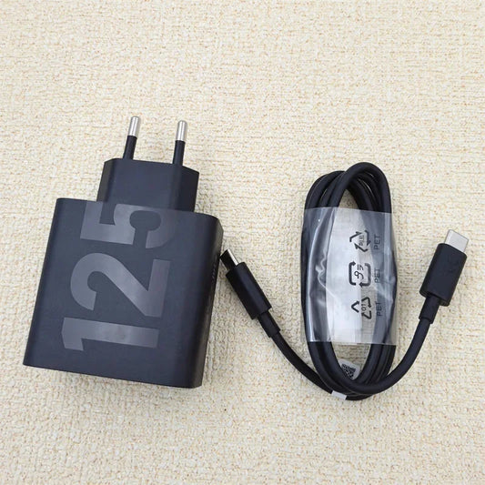 Original For Motorola X50 Ultra Edge 50 Pro 125W Charger Turbo Fast Charging Power Adapter PD Type C Cable For Moto X40 X30 Pro