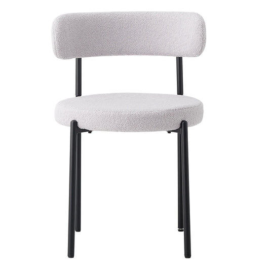 EGOONM 4Pcs Nordic Style Dining Chairs Upholstered Kitchen Chairs with Teddy Velvet Chair Home Desk Dining Room Kitchen Chairs