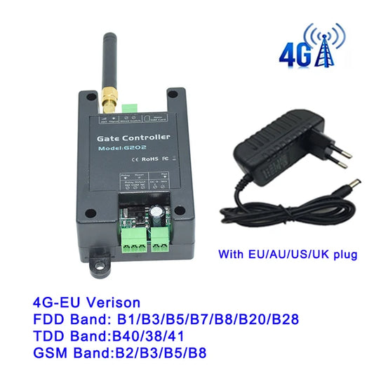 Controle remoto din-rail gsm 4g g202, interruptor de relé único para abridor de portão de garagem deslizante (substituir rtu5024)