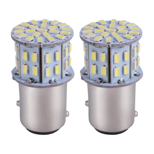 LED Tail Brake Light Bulb, BA15D, 12V, 1157, 50SMD, 6000K White, 2pcs
