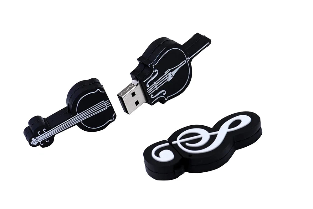 JASTER - Memoria USB de 64 GB con diseño de instrumento musical, diseño de guitarra, violín y violín, resistente al agua, 16 GB y 8 GB