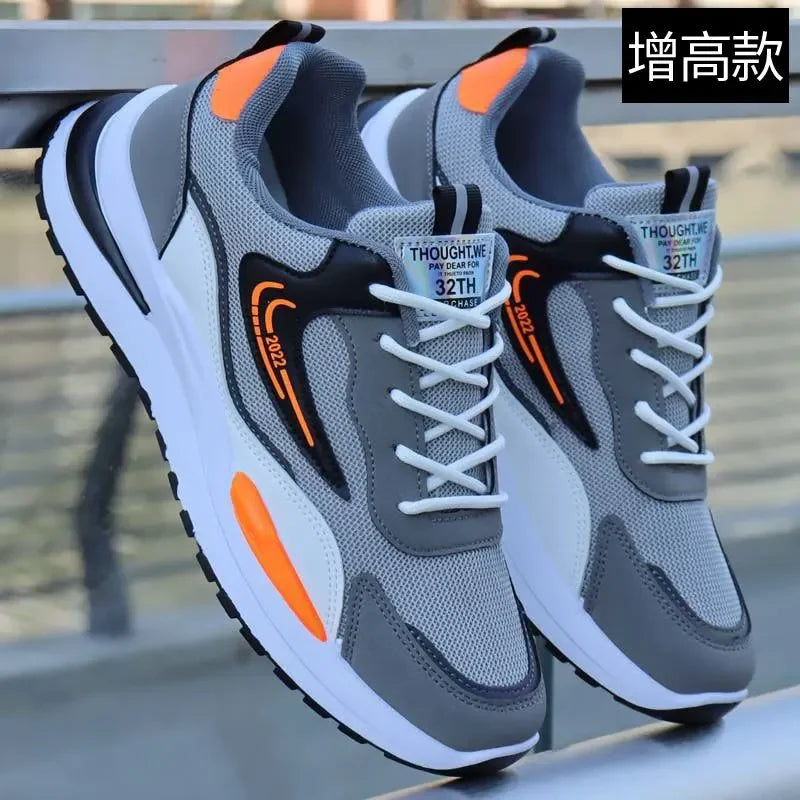 Zapatillas deportivas informales de retazos para hombre, zapatos de malla transpirables para hombre, zapatillas de tenis para correr al aire libre, zapatillas masculinas cálidas con cordones y antideslizantes.