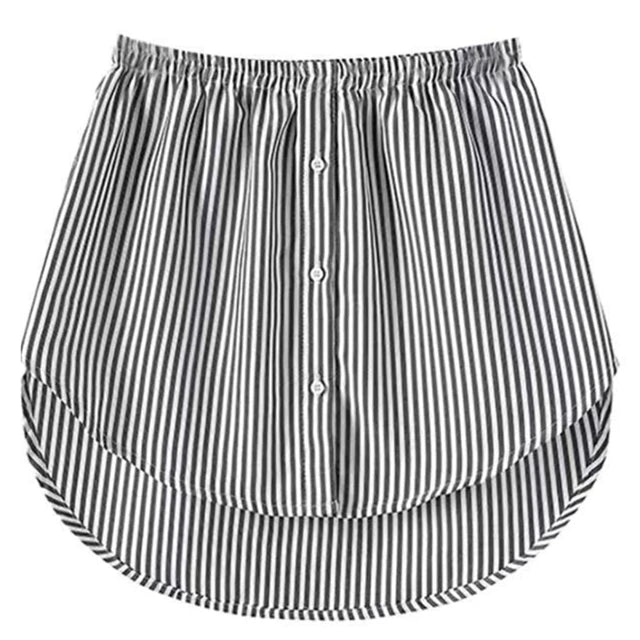 Falda interior irregular de algodón para mujer, minifalda falsa con cola desmontable, dobladillo a cuadros, extensor de dobladillo para mujer
