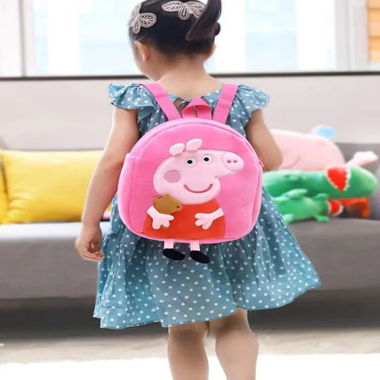 Mochila escolar de peluche original de Peppa Pig, 27 cm/10,6 pulgadas, diseño de George Pig, ideal como regalo de cumpleaños para niños.