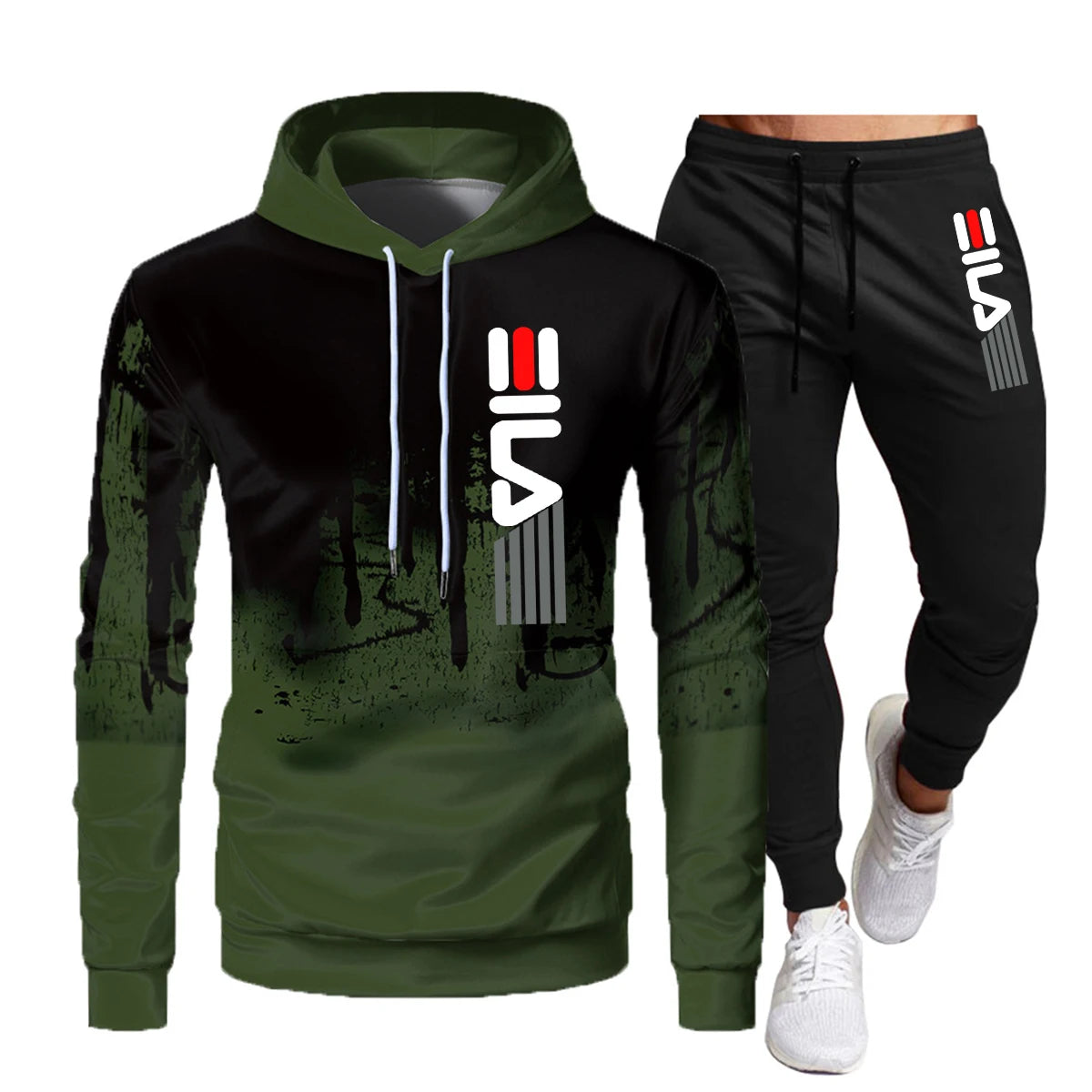 Traje con capucha de otoño e invierno de marca 2023, sudadera con capucha de moda para hombre, pantalones de marca, traje de jogging informal, ropa deportiva, sudadera