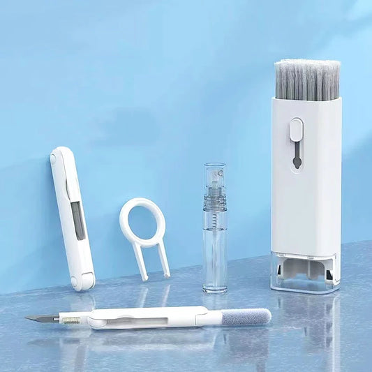 Kit de limpieza de teclado 7 en 1 para portátiles con extractor de teclas, cepillo multifuncional para Airpods