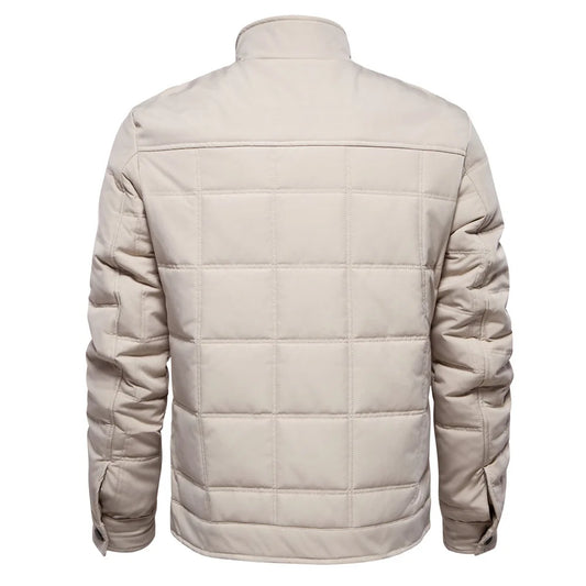 2024 autumn and winter new stand-up collar coat men's jacket casual fashion cotton-padded double-line stitching top
