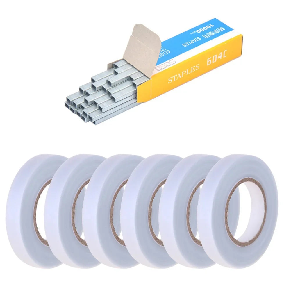 10/20Pcs Plant Branch Tie Tape Hand Tying Binding Tools with 1 Box Staple For Garden Tying Machine Vegetable Fruit Tree Tapenter