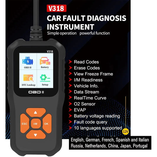 Nuevo escáner OBD2 profesional para diagnóstico de sistemas de motor de automóvil, lector de códigos de búsqueda DTC automotriz gratuito de por vida, herramienta de diagnóstico de automóvil