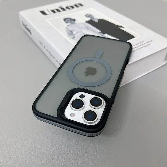 Luxury Magnetic Color Matte Translucent Armor Shockproof Case For iPhone 11 12 13 14 15 16 ProMax Magsafe Wireless Charge Cover