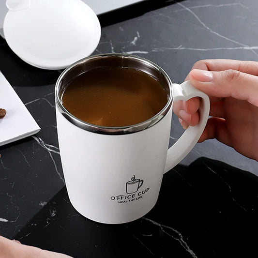 Termo de 350 ml, taza de café de acero inoxidable 304 con asa, termo a prueba de fugas, taza térmica portátil.