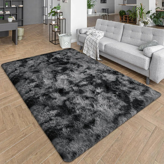 Soft Area Rugs for Living Room Non-Slip Thick Plush Carpets for Winter Anti-Slip Fluffy Artificial Velvet Rugs Soft Gray Carpets
