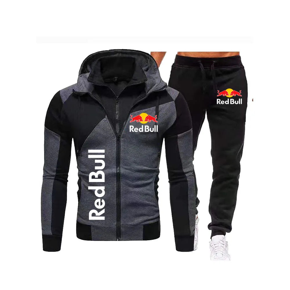 Fashion men's Red Bull sweatshirt hooded sweatshirt men's set for autumn 2025 men's set women's sportswear hooded sweatshirt+swe