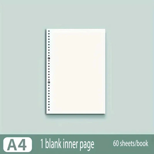 60 Sheets Notebook Refill Notepad Loose Leaf Binder Paper A4/ B5/A5 Blank/Grid/Lined Notebooks Writing Pads Office School