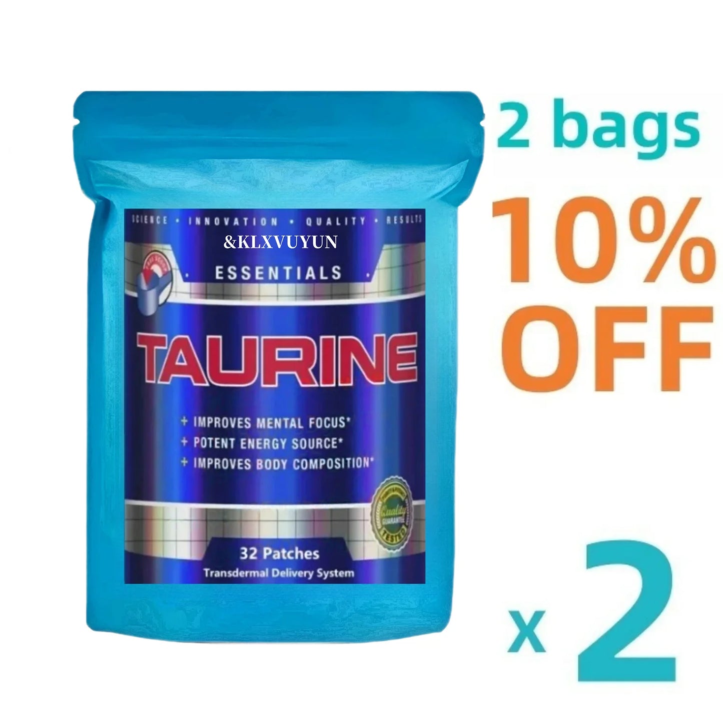 Taurine + Creatine Monohydrate Transdermal Patches, Muscle Strength, Focus, Memory - Best Creatine for Muscle Growth