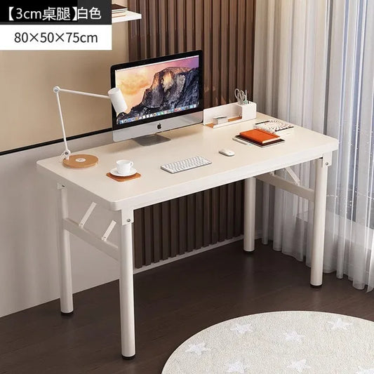 No Assembly Small Desk, Foldable Writing Desk, Sturdy and Durable Folding Computer Desks for Small Space/Home Office/Dorm
