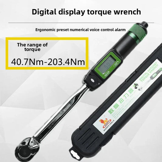 Potente llave dinamométrica Weililei con pantalla digital, llave preajustada para bicicletas, automóviles y motocicletas, relaciones de transmisión ajustables.
