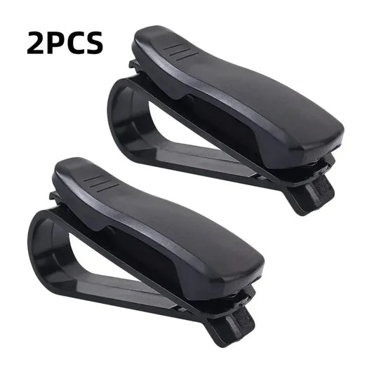 2 unidades de visera universal para coche, caja para gafas, clip para gafas de sol, tarjetero, cierre para billetes, estuche para bolígrafos, accesorios para gafas.