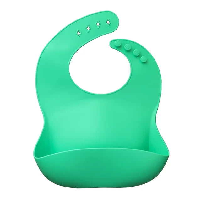 1 delantal de silicona para bebé, impermeable, con dibujos animados de saliva, para comer al bebé.