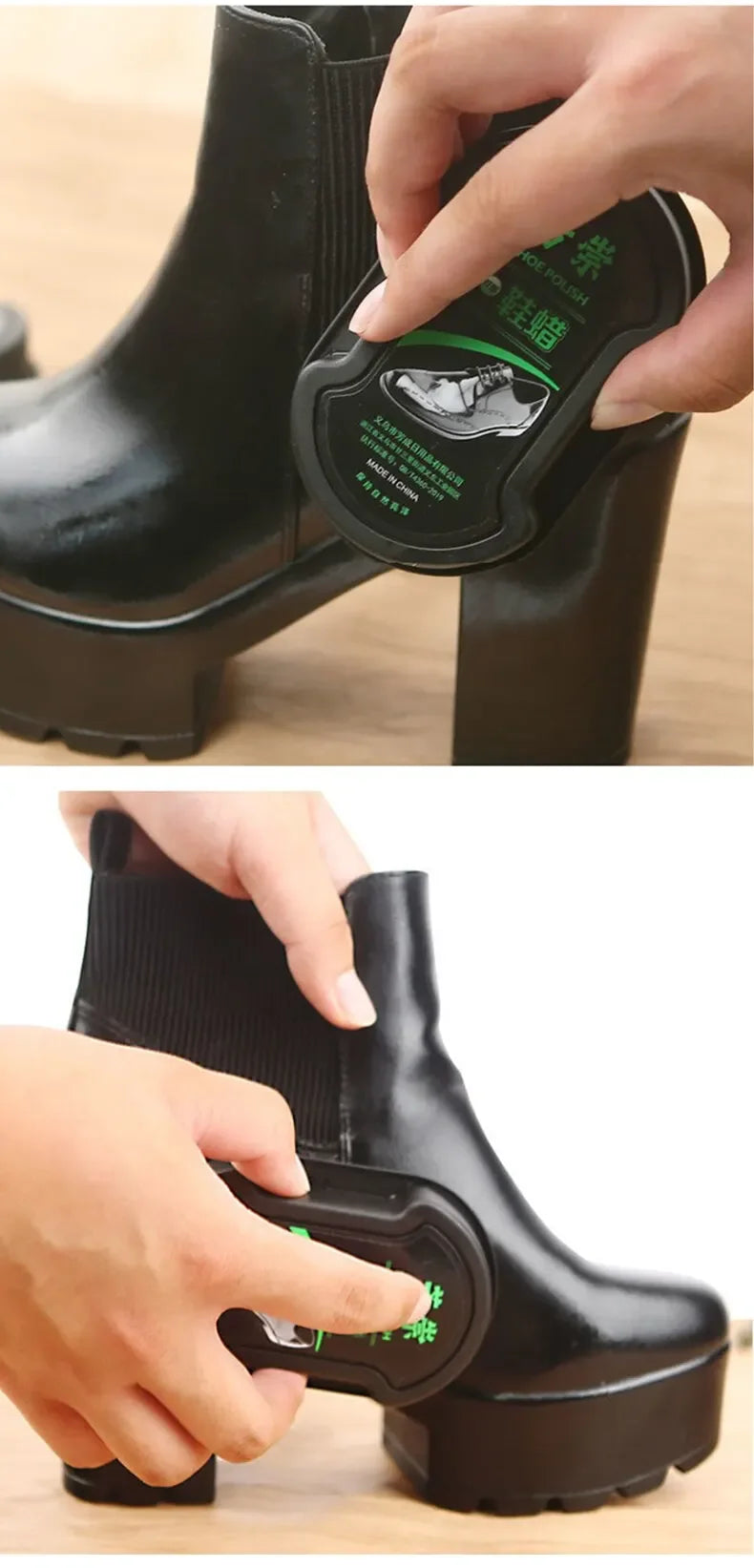 Quick Polish Double-sided Leather Shoe Brush Polish Brush Shoe Maintenance Brightening Cleaning Duster Sponge Wipe Colorless