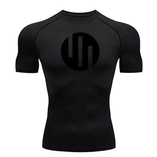 Gym Short Sleeve Running T-Shirt Men's Compression Long Sleeve Shirt Sun Protection Quick Drying Sports Top Black Sportswear 4XL