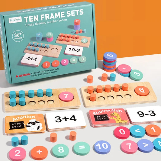 Kids arithmetic math games, wooden digital decomposition, montessori math games, early learning, educational toys