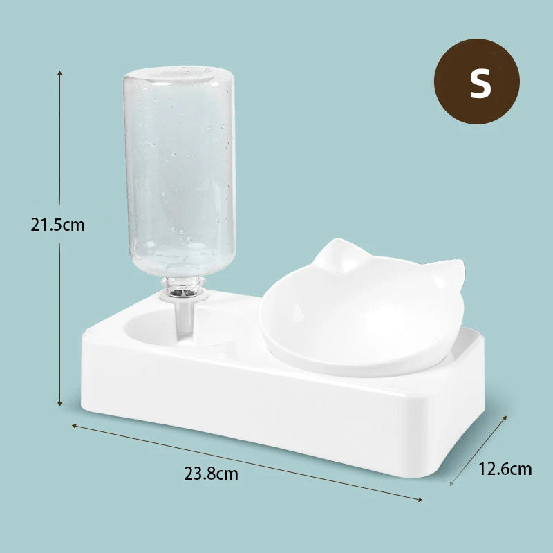 Comedero para mascotas 2 en 1, dispensador de agua automático para perros y gatos con cuencos extraíbles de acero inoxidable, suministros para mascotas