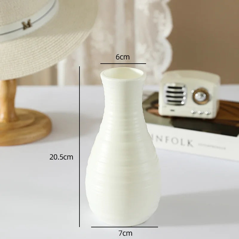 4066 Simple Plastic Vase Silver Willow Hydroponic Flowers Artificial Flower Vase Desktop Living Room Decoration Ornaments
