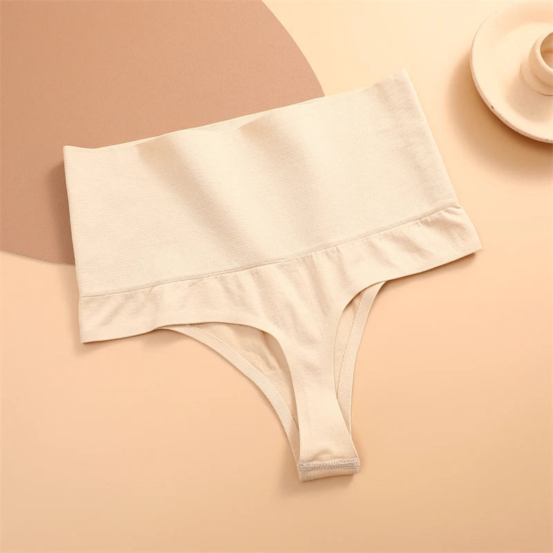 FINETOO Bragas de tanga con realce de glúteos y cintura alta para mujer, lencería moldeadora de abdomen sexy, ropa moldeadora adelgazante femenina